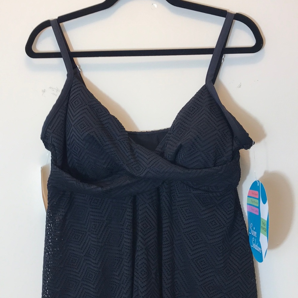 NWT Swim Solutions Black One-Piece Swimsuit - Picture 2 of 12